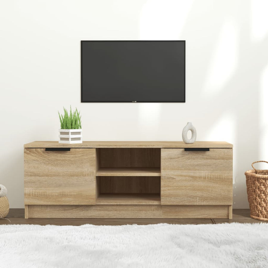 Tv-Meubel 02X35X36,5 Cm Bewerkt Hout Kleurig Sonoma eiken