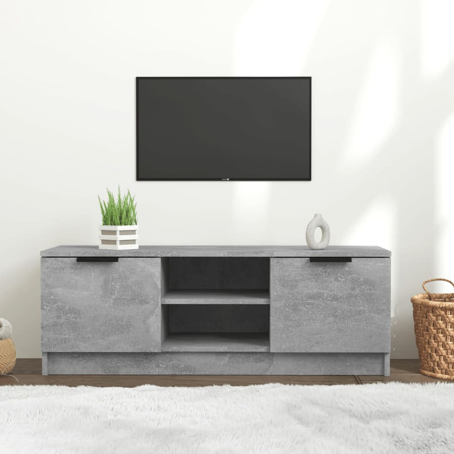 Tv-Meubel 02X35X36,5 Cm Bewerkt Hout Betongrijs