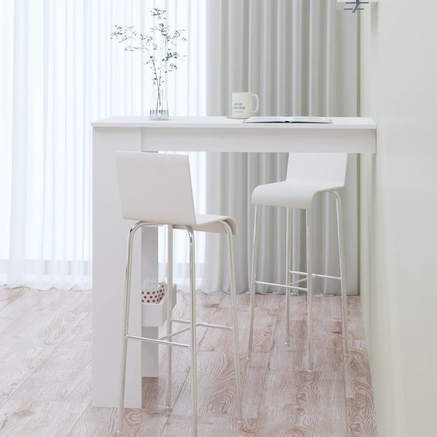 Bartafel Wandgemonteerd 102X45X103,5 Cm Bewerkt Hout Wit