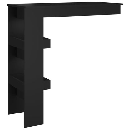 Bartafel wandgemonteerd 102x45x103,5 cm bewerkt hout zwart