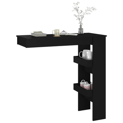 Bartafel wandgemonteerd 102x45x103,5 cm bewerkt hout zwart
