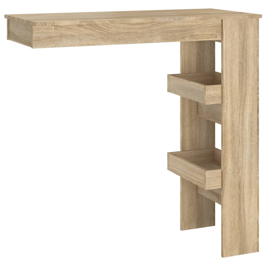 Bartafel Wandgemonteerd 02X45X03,5 Cm Bewerkt Hout Eikenkleur Sonoma eiken