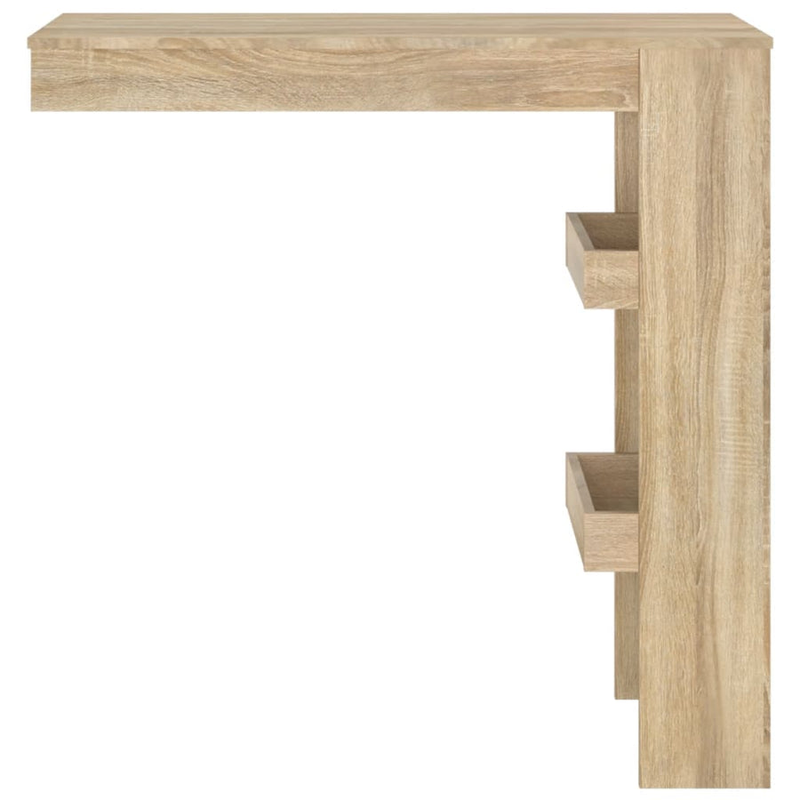 Bartafel Wandgemonteerd 02X45X03,5 Cm Bewerkt Hout Eikenkleur Sonoma eiken