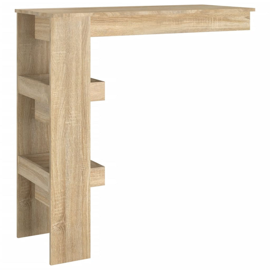 Bartafel Wandgemonteerd 02X45X03,5 Cm Bewerkt Hout Eikenkleur Sonoma eiken