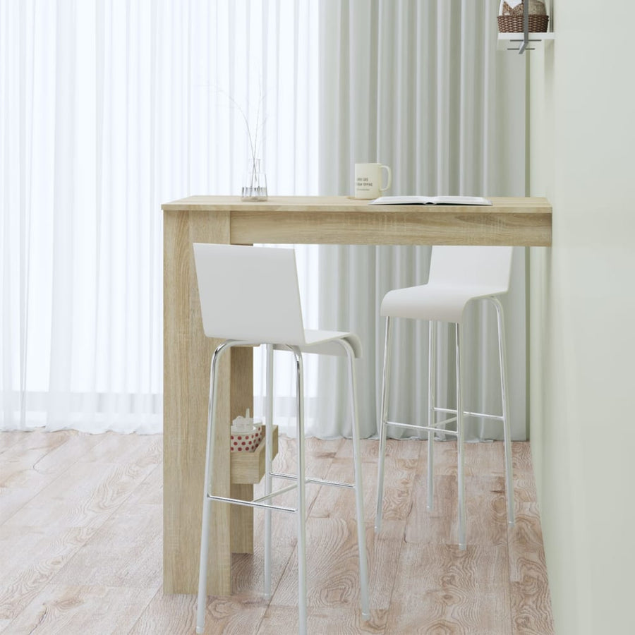 Bartafel Wandgemonteerd 02X45X03,5 Cm Bewerkt Hout Eikenkleur Sonoma eiken