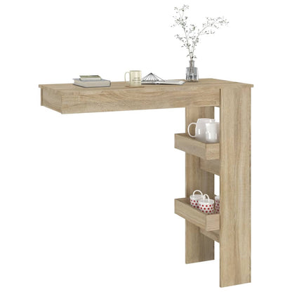 Bartafel Wandgemonteerd 02X45X03,5 Cm Bewerkt Hout Eikenkleur Sonoma eiken