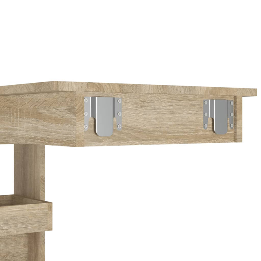 Bartafel Wandgemonteerd 02X45X03,5 Cm Bewerkt Hout Eikenkleur Sonoma eiken