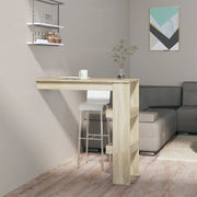 Wall-mounted bar table 102x45x103.5 cm engineered wood oak colour