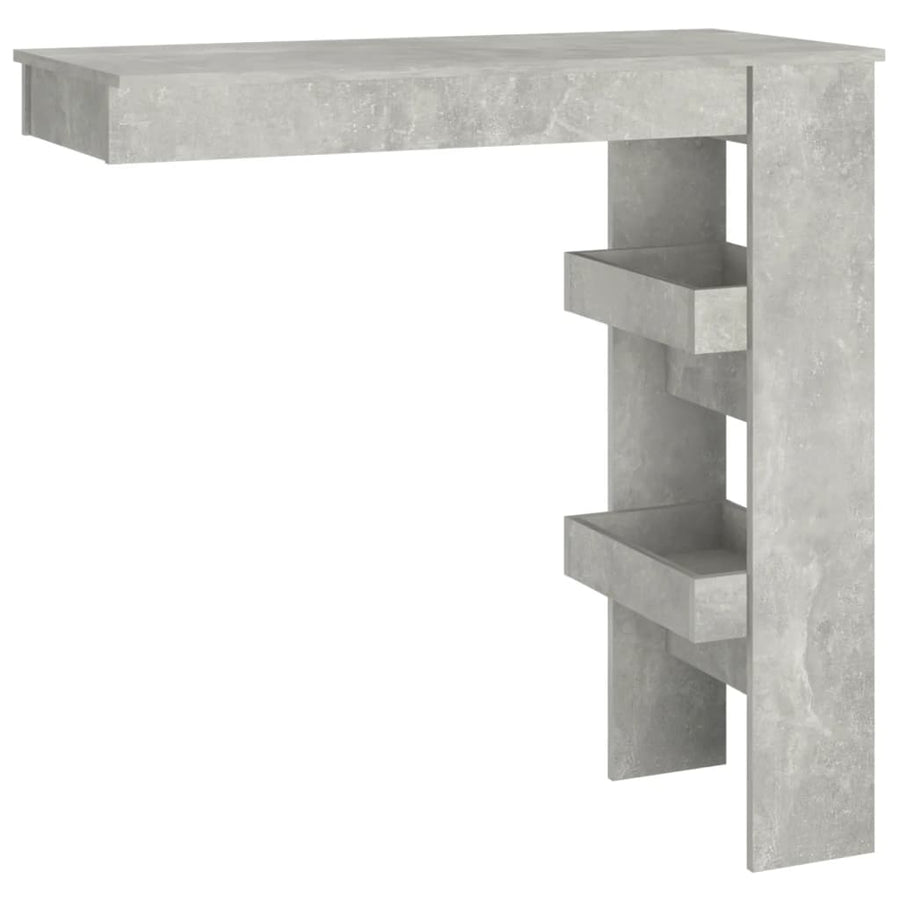 Bartafel Wandgemonteerd 02X45X03,5 Cm Bewerkt Hout Grijs Betongrijs