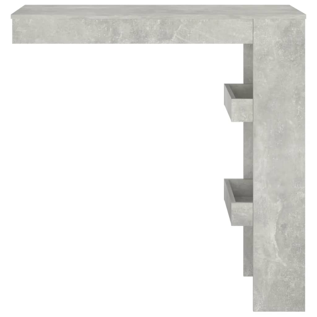 Bartafel Wandgemonteerd 02X45X03,5 Cm Bewerkt Hout Grijs Betongrijs