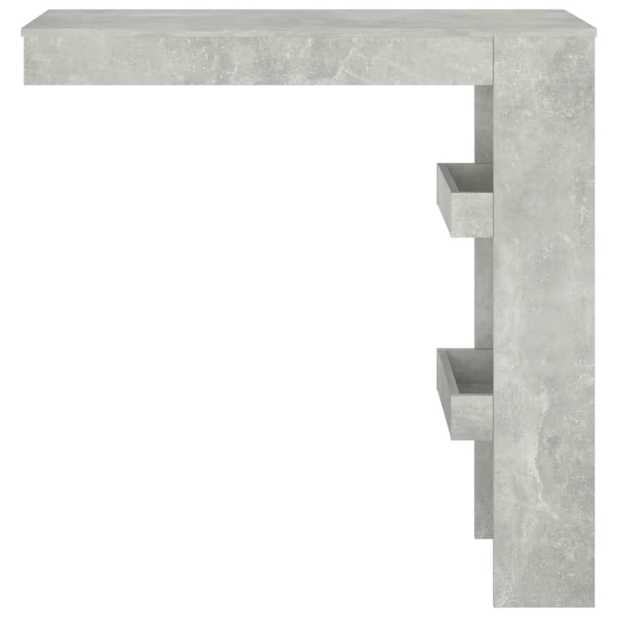 Bartafel Wandgemonteerd 02X45X03,5 Cm Bewerkt Hout Grijs Betongrijs