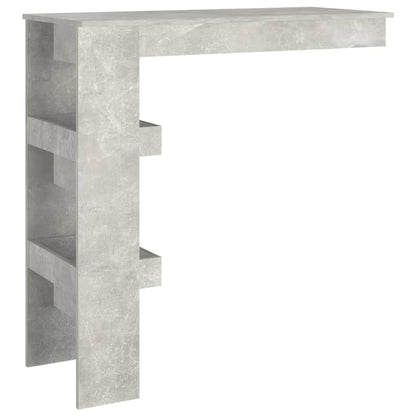 Bartafel Wandgemonteerd 02X45X03,5 Cm Bewerkt Hout Grijs Betongrijs