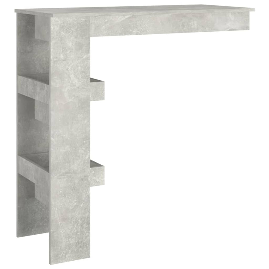 Bartafel Wandgemonteerd 02X45X03,5 Cm Bewerkt Hout Grijs Betongrijs
