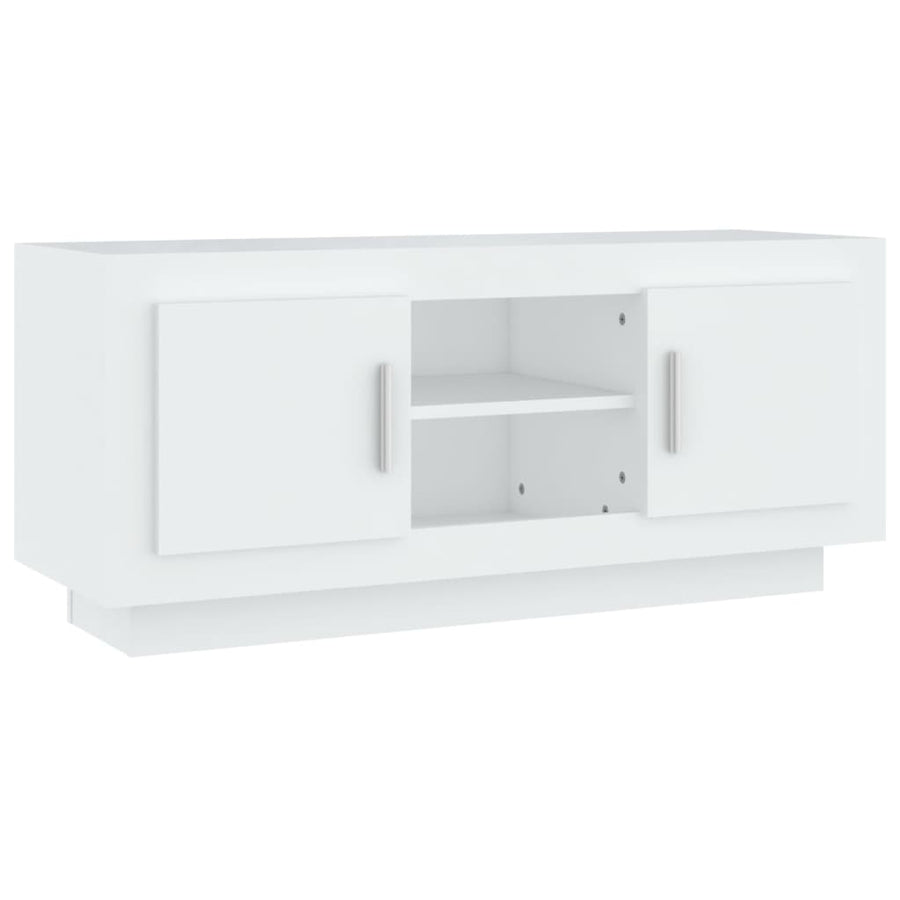 Tv-Meubel 102X35X45 Cm Bewerkt Hout Wit