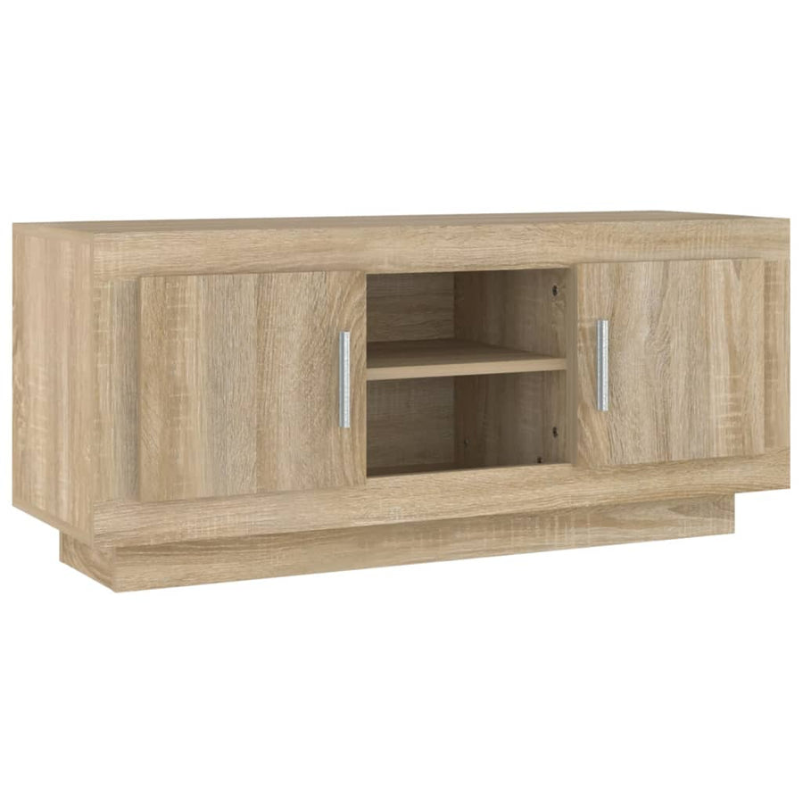 Tv-Meubel 02X35X45 Cm Bewerkt Hout Kleurig Sonoma eiken
