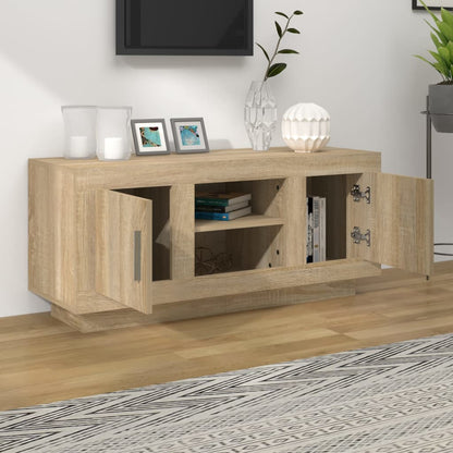 Tv-Meubel 02X35X45 Cm Bewerkt Hout Kleurig Sonoma eiken