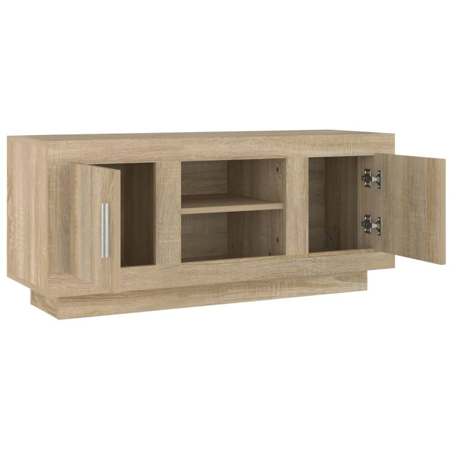Tv-Meubel 02X35X45 Cm Bewerkt Hout Kleurig Sonoma eiken