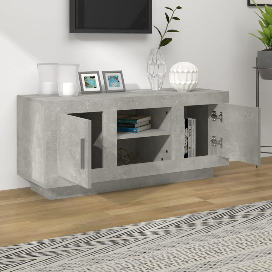 Tv-Meubel 02X35X45 Cm Bewerkt Hout Betongrijs