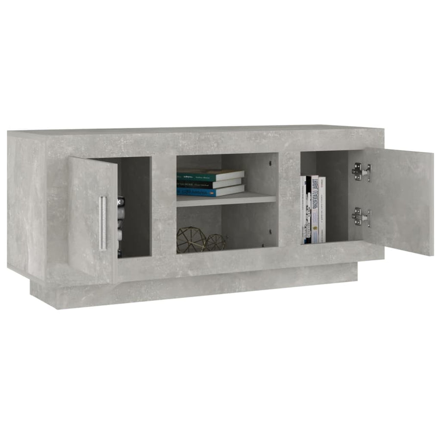 Tv-Meubel 02X35X45 Cm Bewerkt Hout Betongrijs