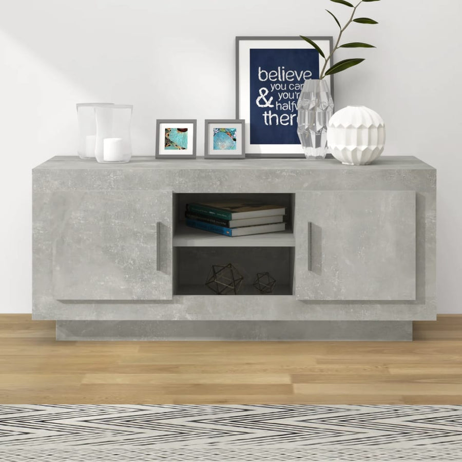 Tv-Meubel 02X35X45 Cm Bewerkt Hout Betongrijs
