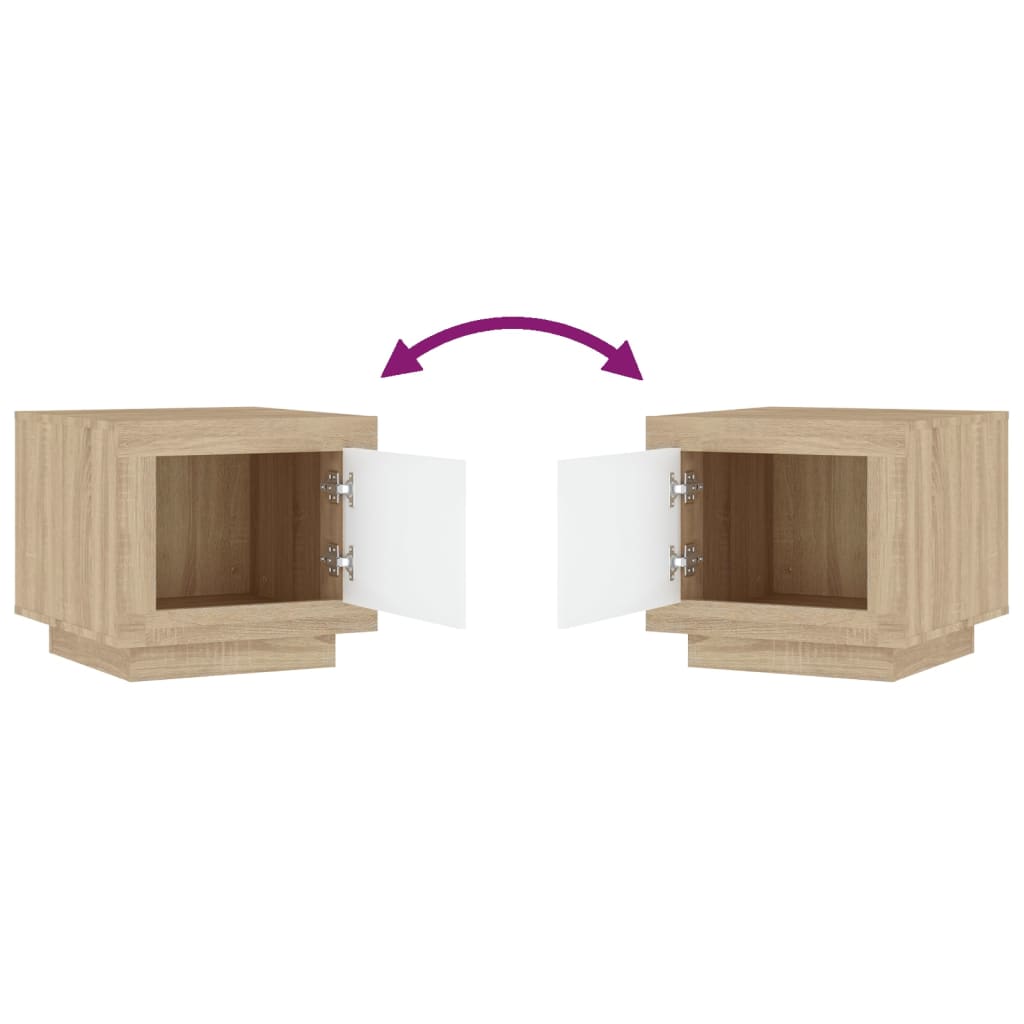 Salontafel 5X50X45 Cm Bewerkt Hout Kleurig Wit en sonoma eiken