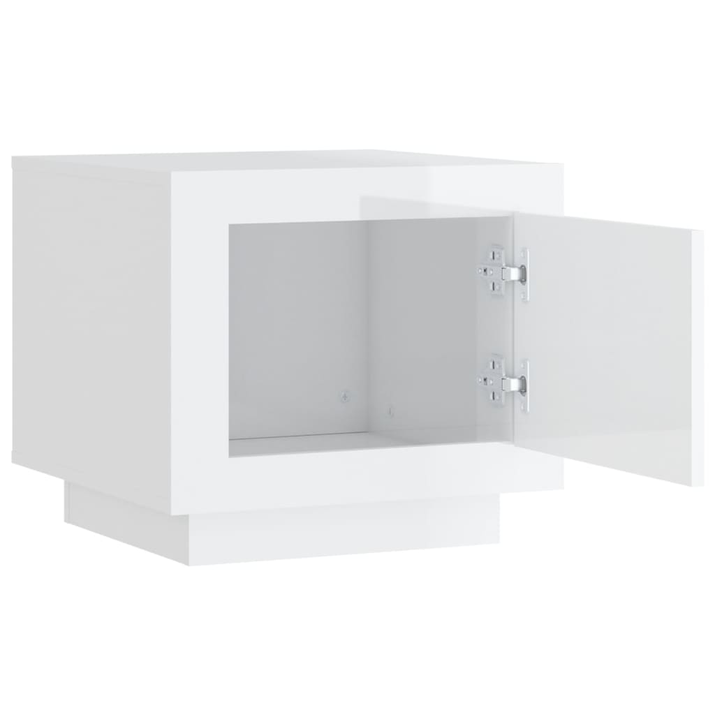 Salontafel 5X50X45 Cm Bewerkt Hout Hoogglans wit
