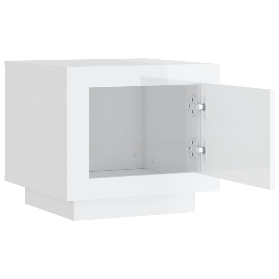 Salontafel 5X50X45 Cm Bewerkt Hout Hoogglans wit