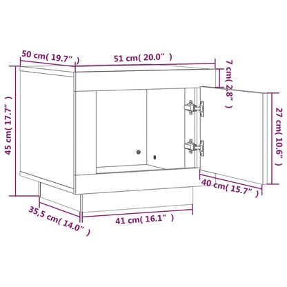 Salontafel 5X50X45 Cm Bewerkt Hout Hoogglans wit