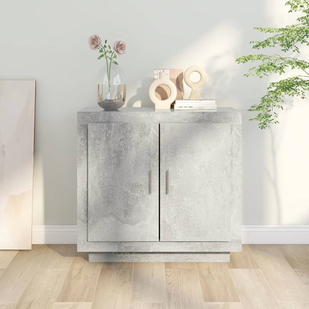 Dressoir 80X40X75 Cm Bewerkt Hout Betongrijs