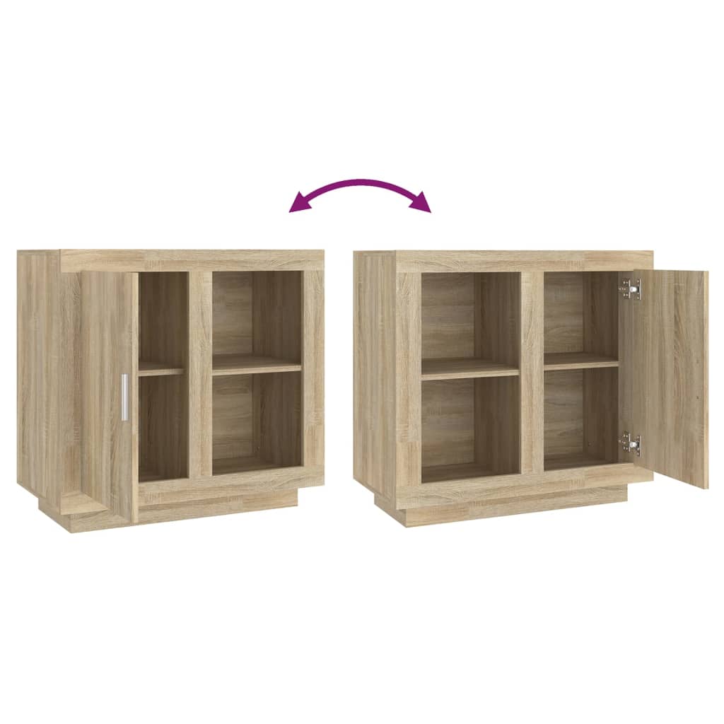Dressoir 80X40X75 Cm Kleurig Sonoma eiken