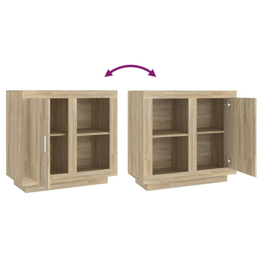 Dressoir 80X40X75 Cm Kleurig Sonoma eiken
