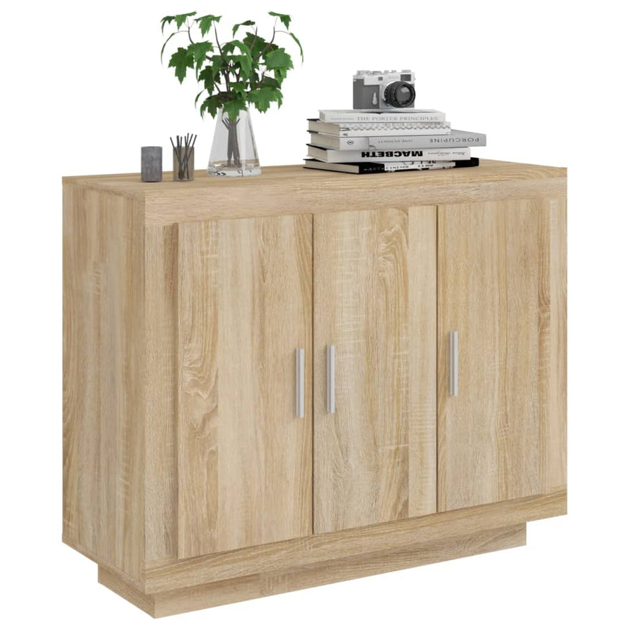 Dressoir 92X35X75 Cm Bewerkt Hout Sonoma Eikenkleurig