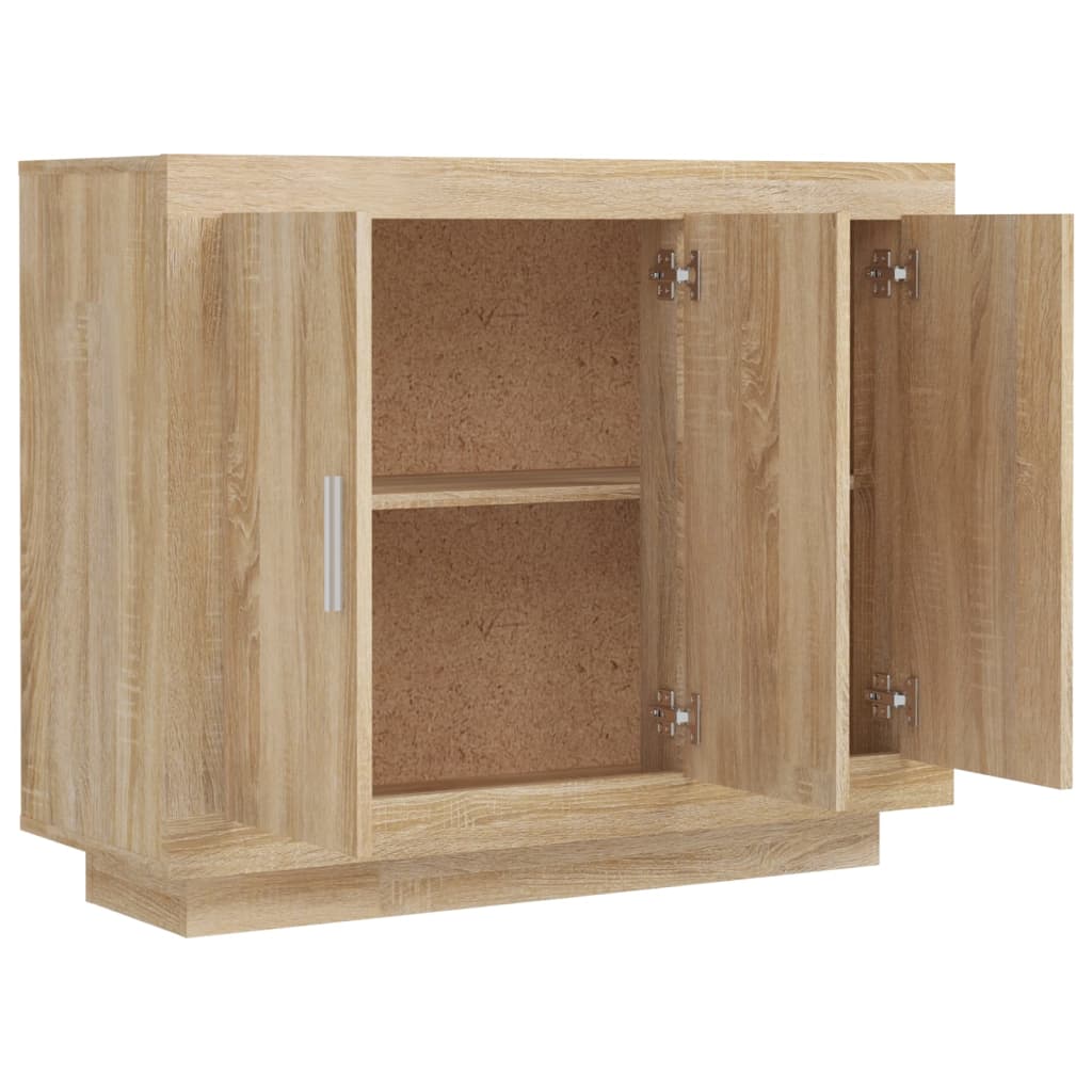 Dressoir 92X35X75 Cm Bewerkt Hout Sonoma Eikenkleurig