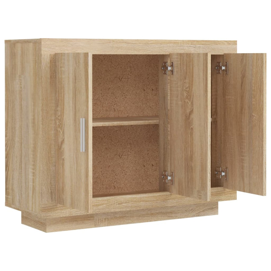 Dressoir 92X35X75 Cm Bewerkt Hout Sonoma Eikenkleurig