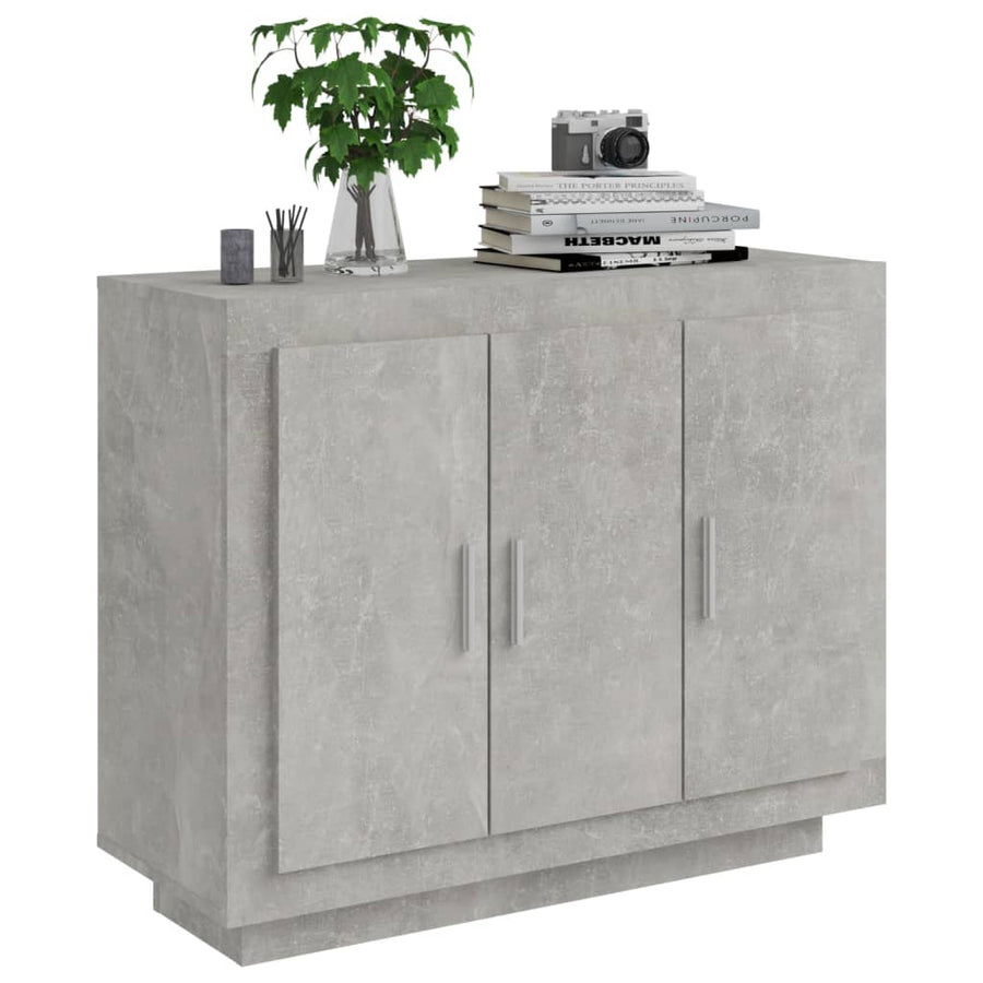 Dressoir 92X35X75 Cm Bewerkt Hout Betongrijs