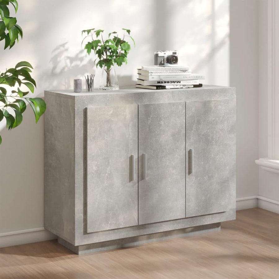 Dressoir 92X35X75 Cm Bewerkt Hout Betongrijs
