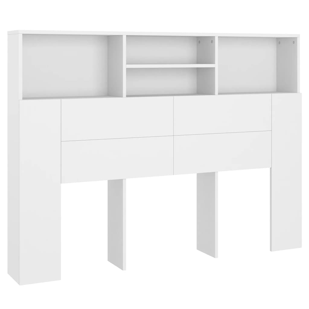 Hoofdbordkast 140x19x103,5 cm wit Wit