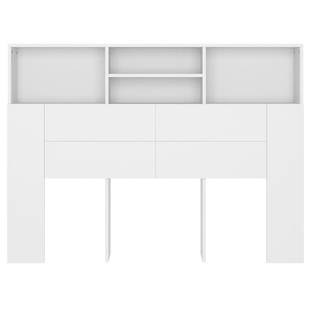 Hoofdbordkast 140x19x103,5 cm wit Wit