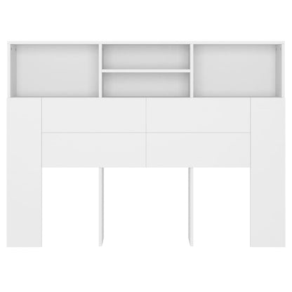Hoofdbordkast 140x19x103,5 cm wit Wit