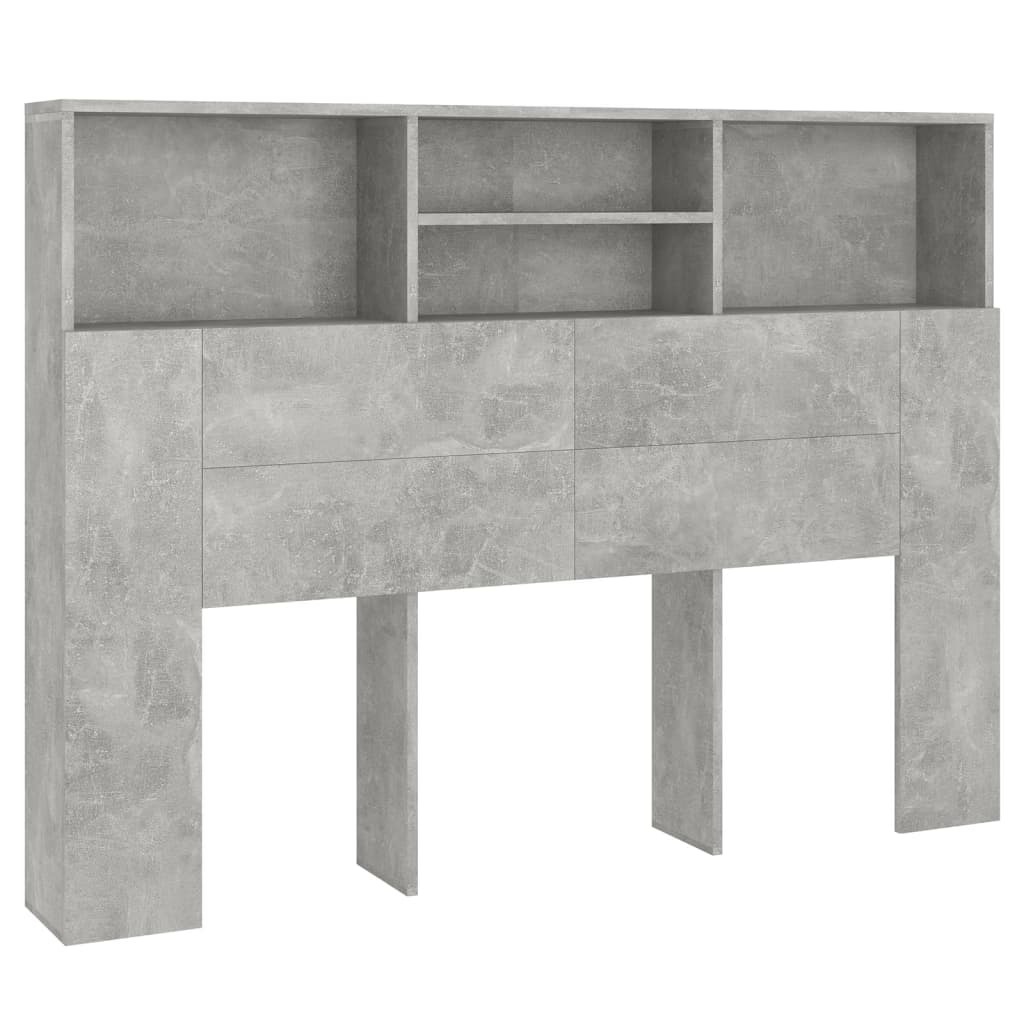 Hoofdbordkast 140x19x103,5 cm betongrijs Betongrijs