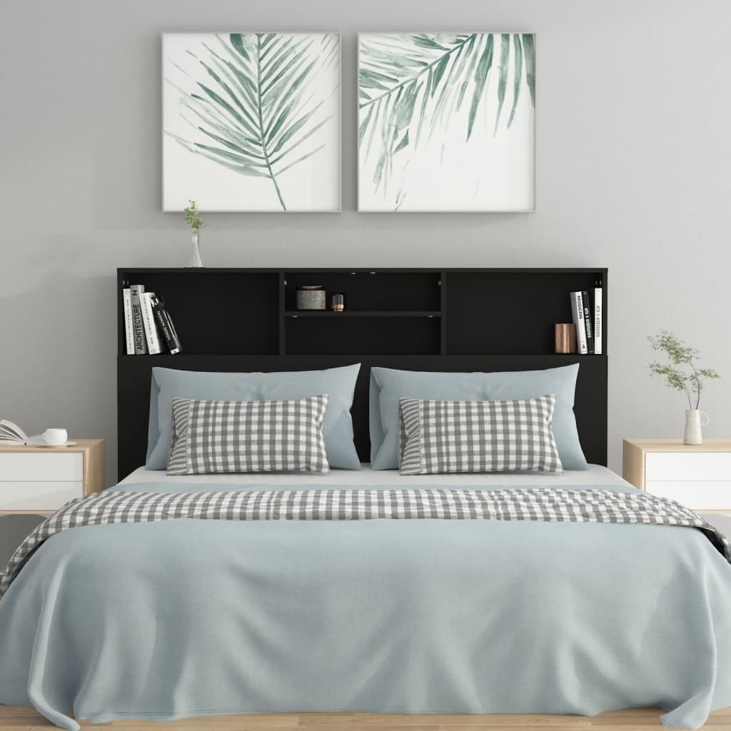 Hoofdbordkast 60X9X03,5 Cm Zwart