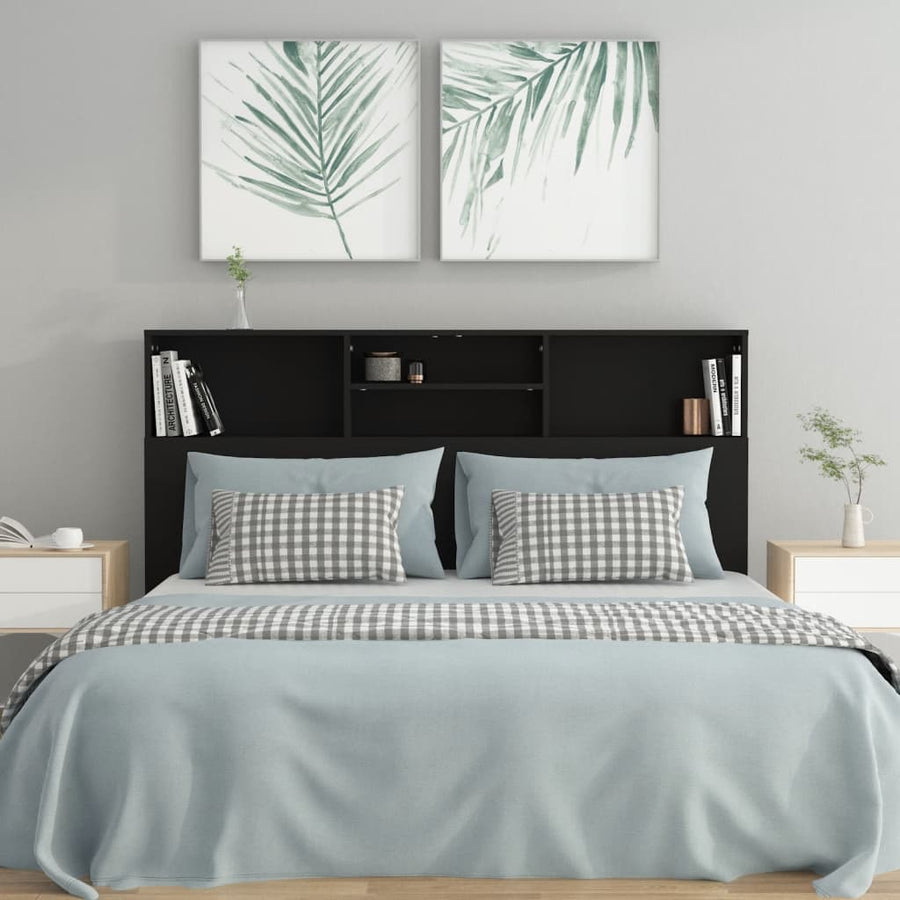 Hoofdbordkast 60X9X03,5 Cm Zwart