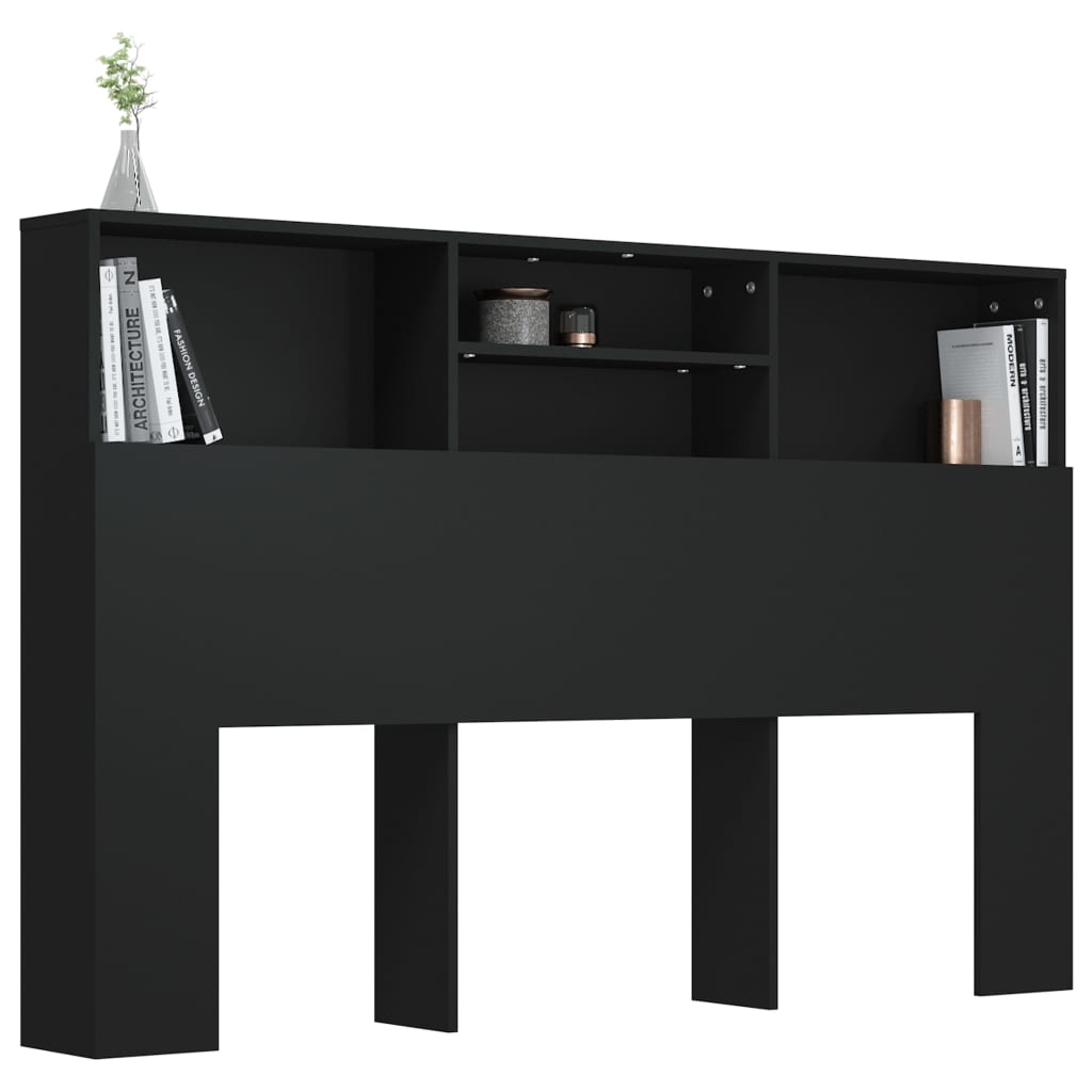 Hoofdbordkast 60X9X03,5 Cm Zwart