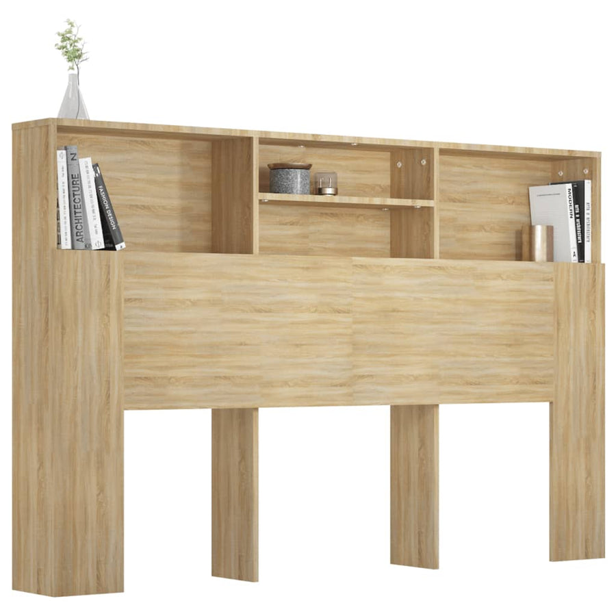 Hoofdbordkast 60X9X03,5 Cm Kleurig Sonoma eiken