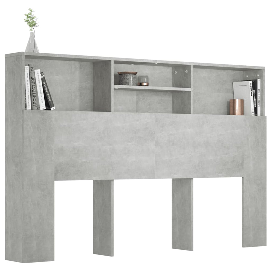 Hoofdbordkast 160x19x103,5 cm betongrijs Betongrijs
