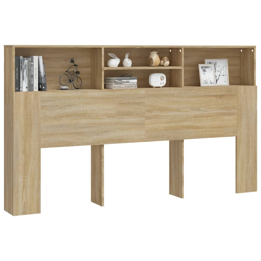 Hoofdbordkast 80X9X03,5 Cm Kleurig Sonoma eiken