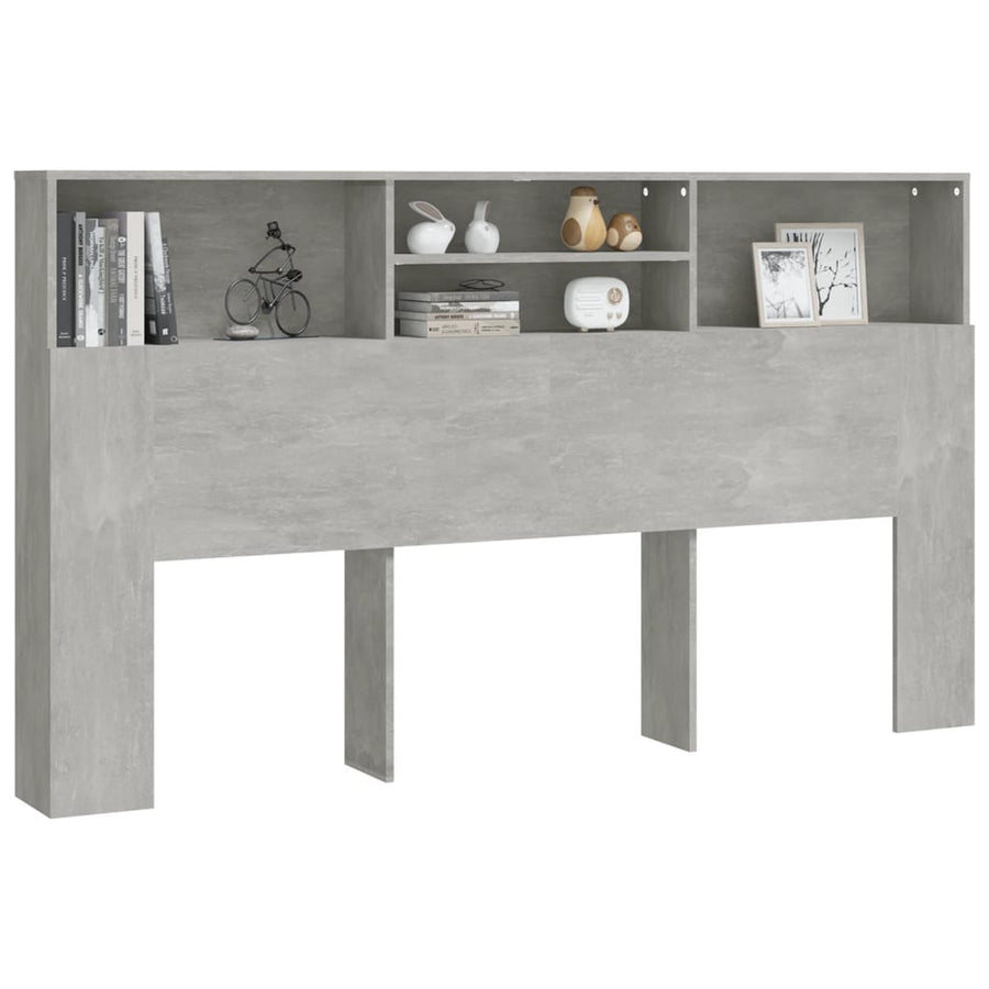 Hoofdbordkast 180x19x103,5 cm betongrijs Betongrijs