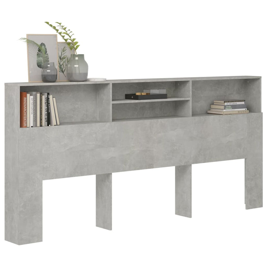 Hoofdbordkast 220X9X03,5 Cm Betongrijs