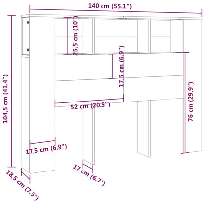 Hoofdbordkast 40X8,5X04,5 Cm Zwart