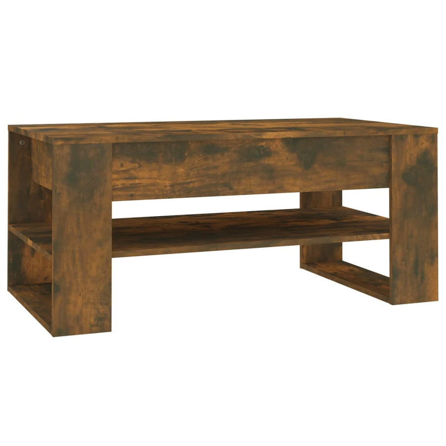 Salontafel 02X55X45 Cm Bewerkt Hout Kleurig Gerookt eiken